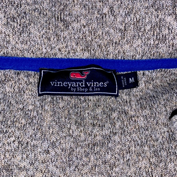 Vineyard Vines Quarter Zip, Size M, Light Grey - Picture 3 of 3